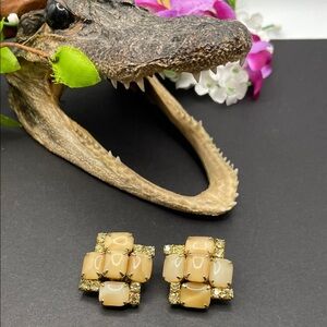 Moon glow clip earrings vintage